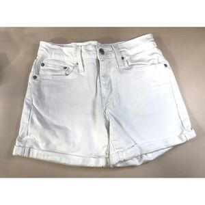 Women's Levi White Cuffed‎ Shorts- Size 27